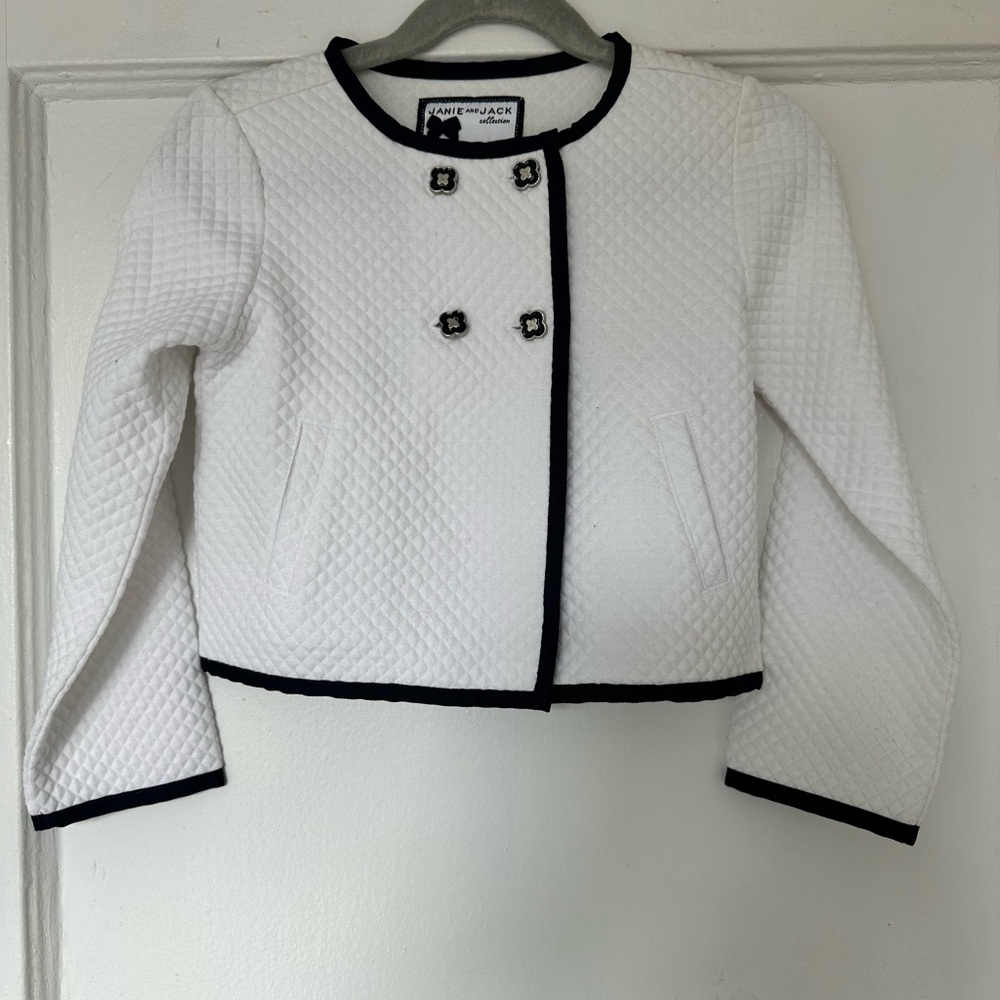 Janie and Jack white jacket 3-4